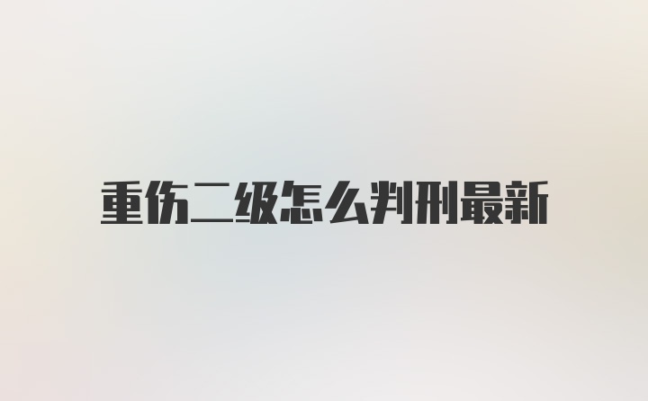 重伤二级怎么判刑最新