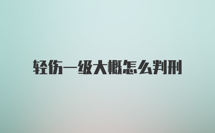 轻伤一级大概怎么判刑