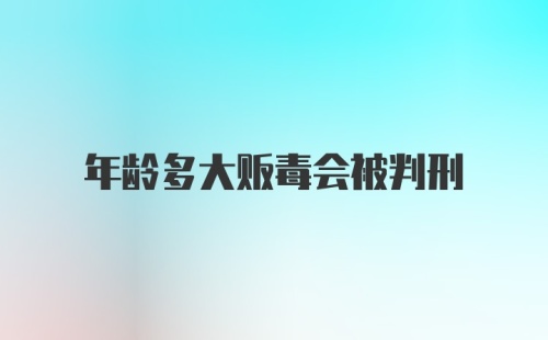 年龄多大贩毒会被判刑