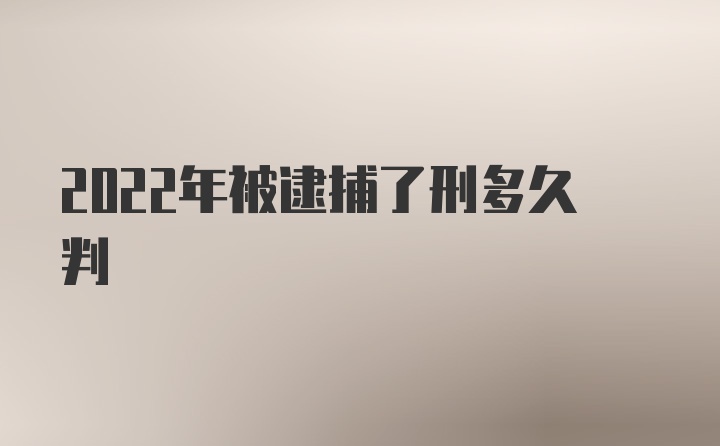 2022年被逮捕了刑多久判