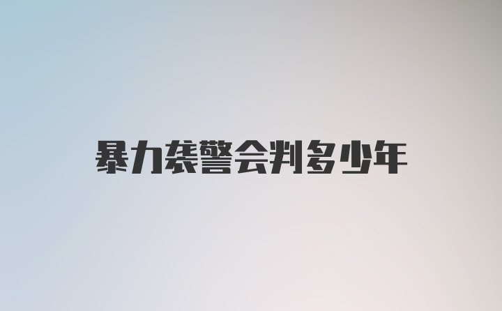 暴力袭警会判多少年