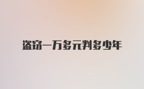 盗窃一万多元判多少年