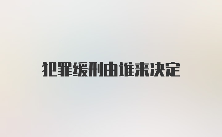 犯罪缓刑由谁来决定