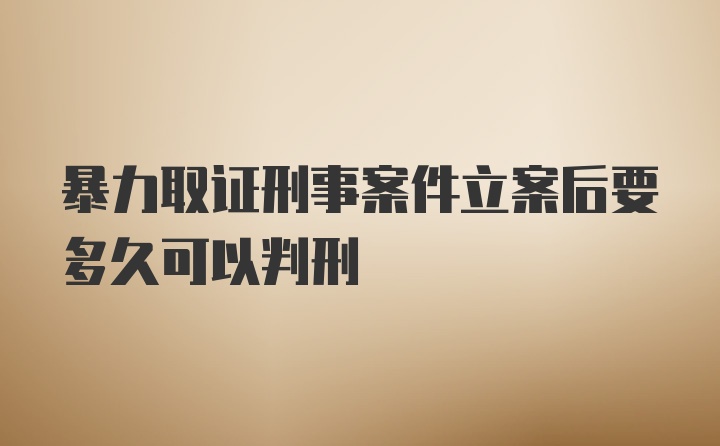 暴力取证刑事案件立案后要多久可以判刑