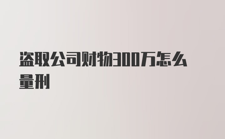 盗取公司财物300万怎么量刑