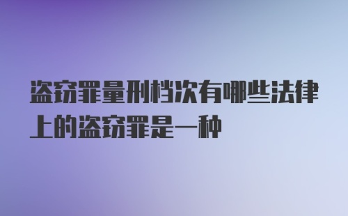 盗窃罪量刑档次有哪些法律上的盗窃罪是一种