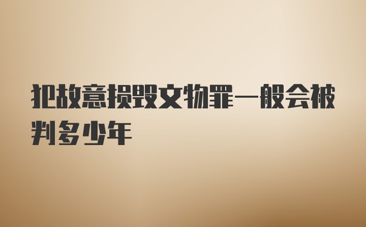 犯故意损毁文物罪一般会被判多少年