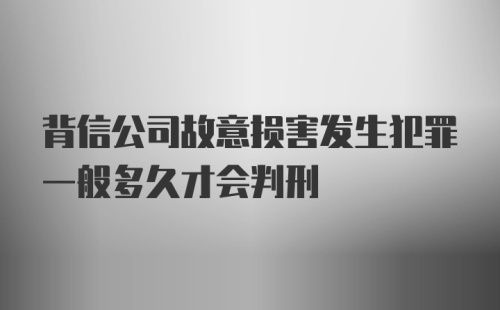 背信公司故意损害发生犯罪一般多久才会判刑