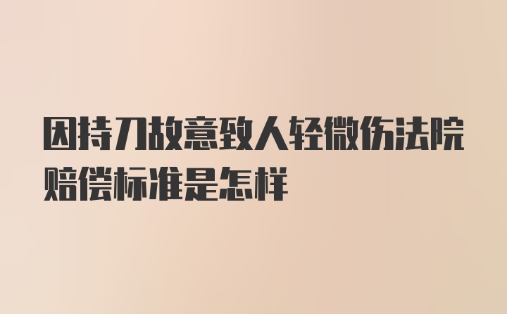 因持刀故意致人轻微伤法院赔偿标准是怎样