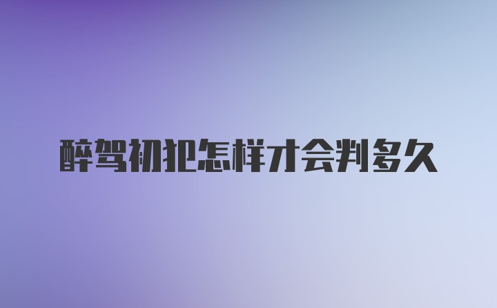 醉驾初犯怎样才会判多久