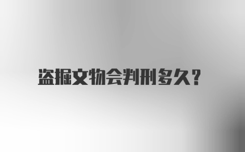 盗掘文物会判刑多久?