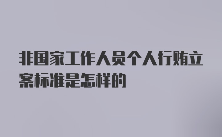 非国家工作人员个人行贿立案标准是怎样的