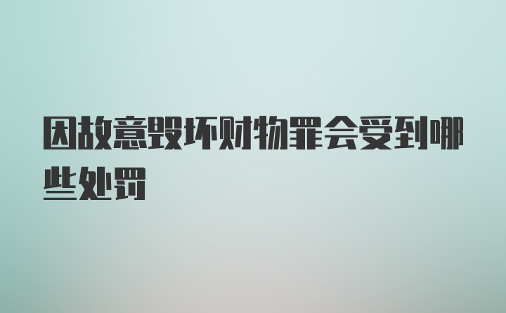 因故意毁坏财物罪会受到哪些处罚