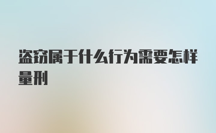 盗窃属于什么行为需要怎样量刑