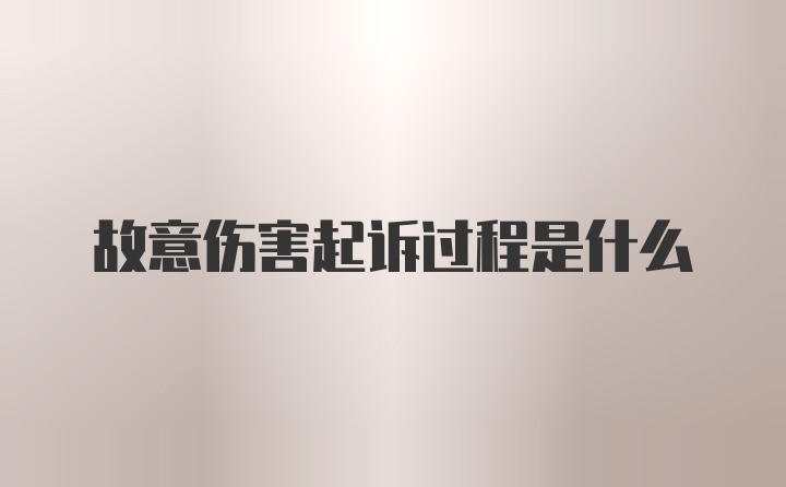 故意伤害起诉过程是什么