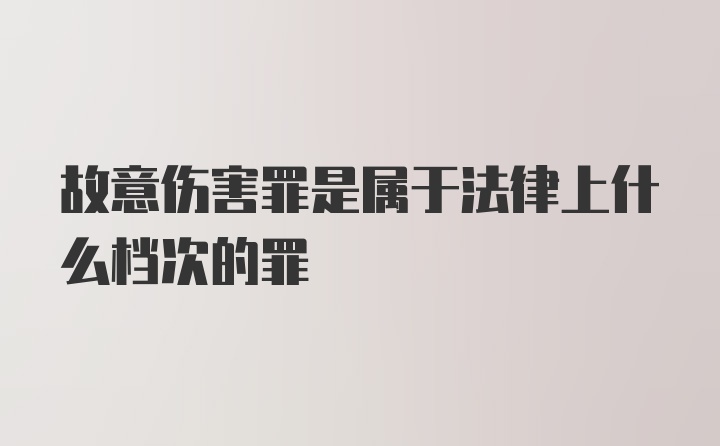 故意伤害罪是属于法律上什么档次的罪