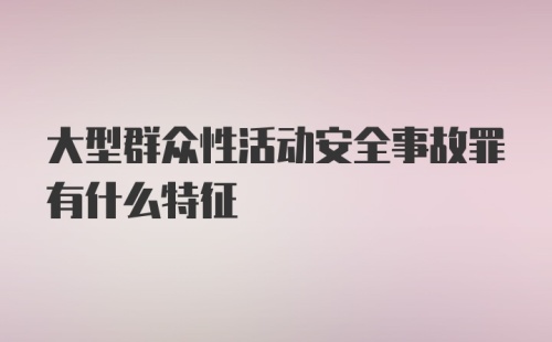 大型群众性活动安全事故罪有什么特征