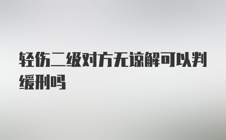 轻伤二级对方无谅解可以判缓刑吗