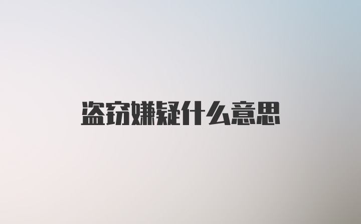 盗窃嫌疑什么意思