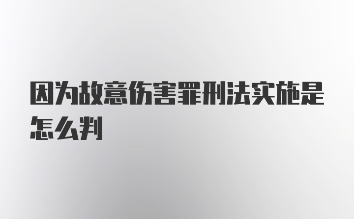 因为故意伤害罪刑法实施是怎么判