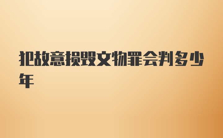 犯故意损毁文物罪会判多少年