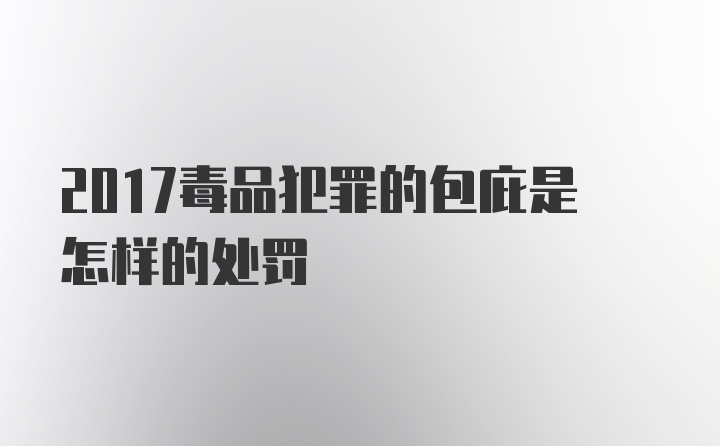 2017毒品犯罪的包庇是怎样的处罚