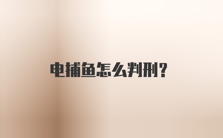 电捕鱼怎么判刑？