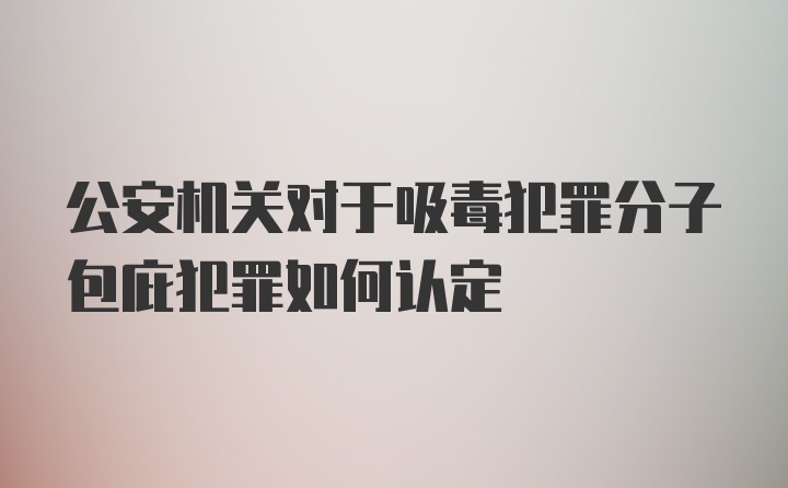 公安机关对于吸毒犯罪分子包庇犯罪如何认定