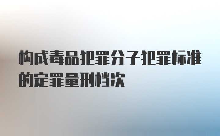 构成毒品犯罪分子犯罪标准的定罪量刑档次