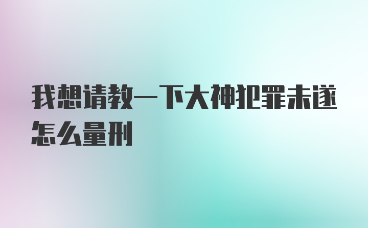 我想请教一下大神犯罪未遂怎么量刑