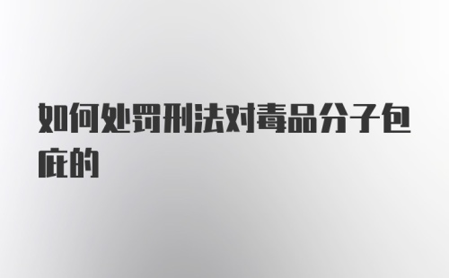 如何处罚刑法对毒品分子包庇的