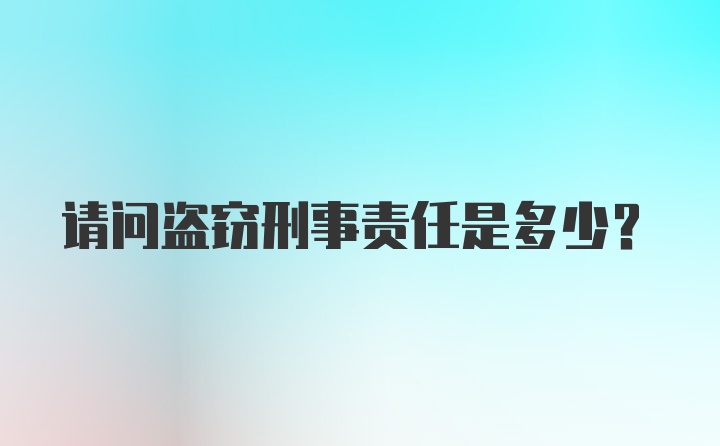 请问盗窃刑事责任是多少？