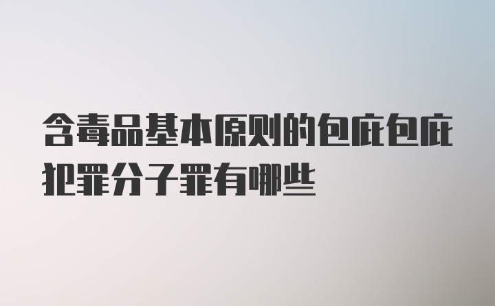 含毒品基本原则的包庇包庇犯罪分子罪有哪些