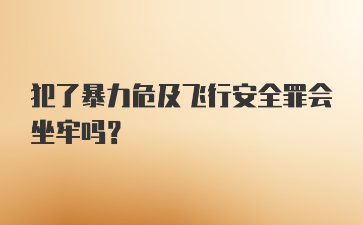 犯了暴力危及飞行安全罪会坐牢吗？