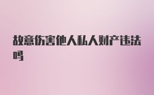 故意伤害他人私人财产违法吗