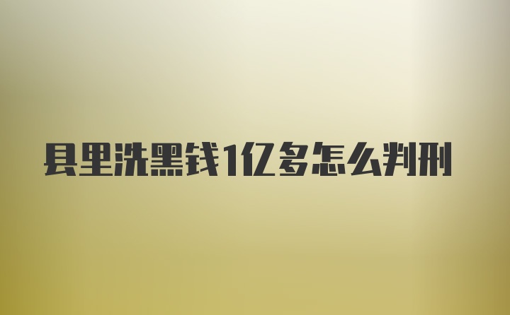 县里洗黑钱1亿多怎么判刑