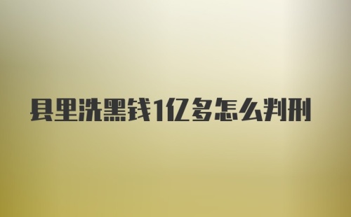 县里洗黑钱1亿多怎么判刑