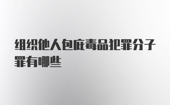 组织他人包庇毒品犯罪分子罪有哪些