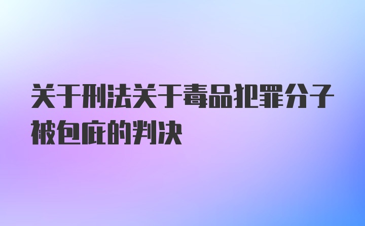 关于刑法关于毒品犯罪分子被包庇的判决