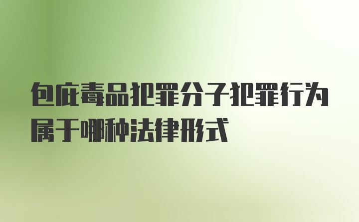 包庇毒品犯罪分子犯罪行为属于哪种法律形式