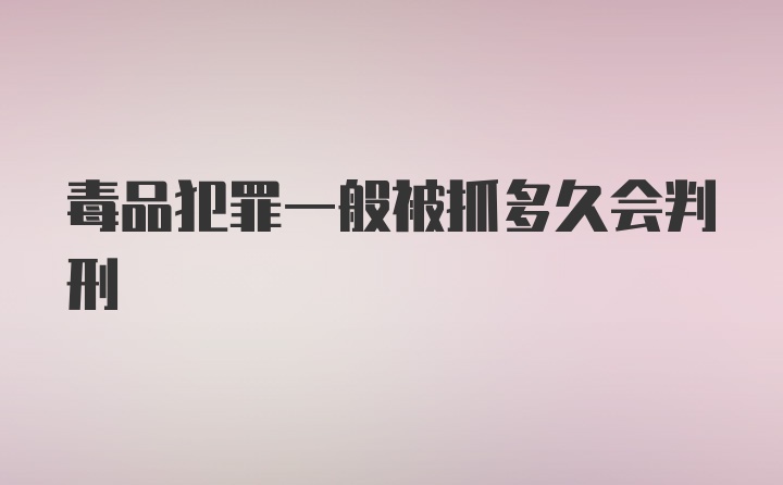 毒品犯罪一般被抓多久会判刑