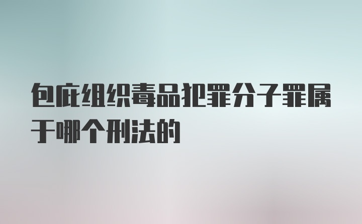 包庇组织毒品犯罪分子罪属于哪个刑法的