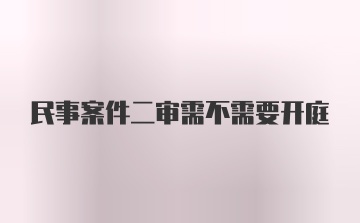 民事案件二审需不需要开庭