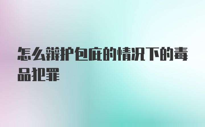 怎么辩护包庇的情况下的毒品犯罪