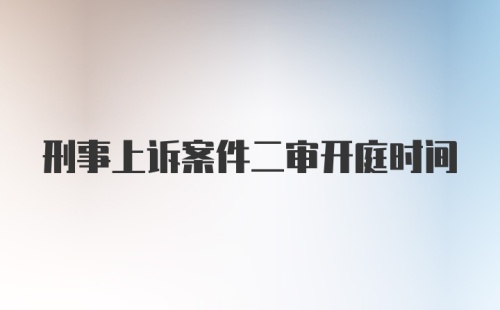 刑事上诉案件二审开庭时间