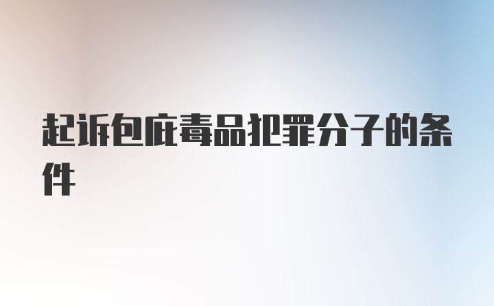 起诉包庇毒品犯罪分子的条件