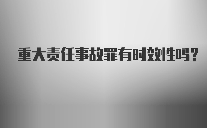 重大责任事故罪有时效性吗？