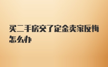 买二手房交了定金卖家反悔怎么办