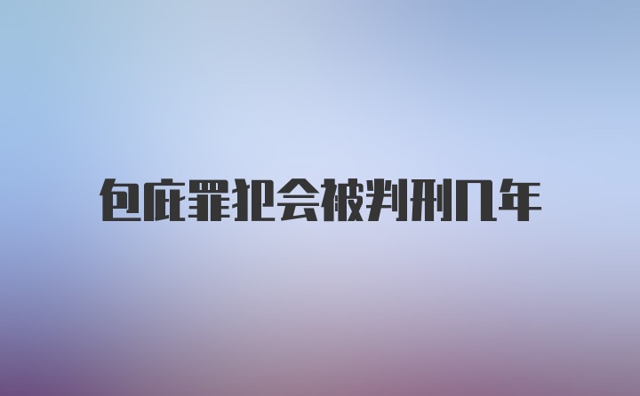 包庇罪犯会被判刑几年