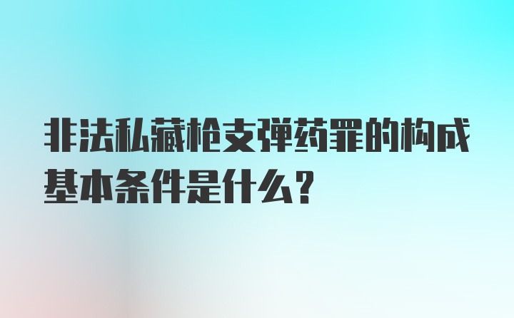 非法私藏枪支弹药罪的构成基本条件是什么？